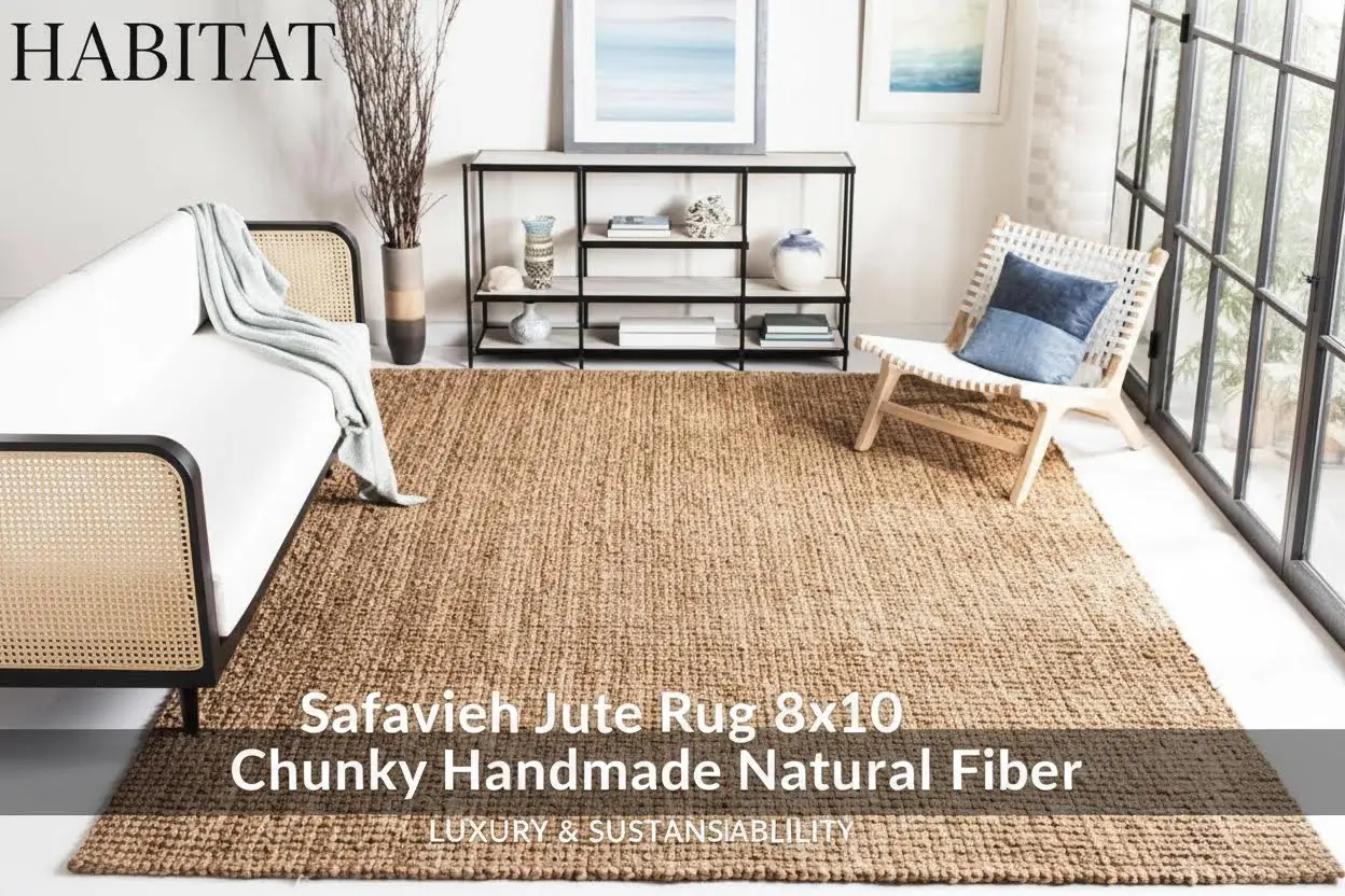 SAFAVIEH_Area_Rug_8x10_Natural_Fiber_Collection_Large_Natural_Brown_Handmade_Jute_Farmhouse_Style_Chunky_Textured_Thick_Pile_NF447A