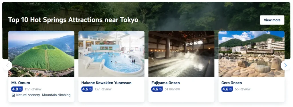 Top 10 Hot Springs Attractions near Tokyo