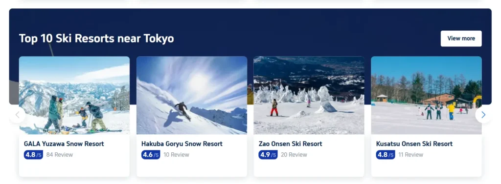 Top 10 Ski Resorts near Tokyo