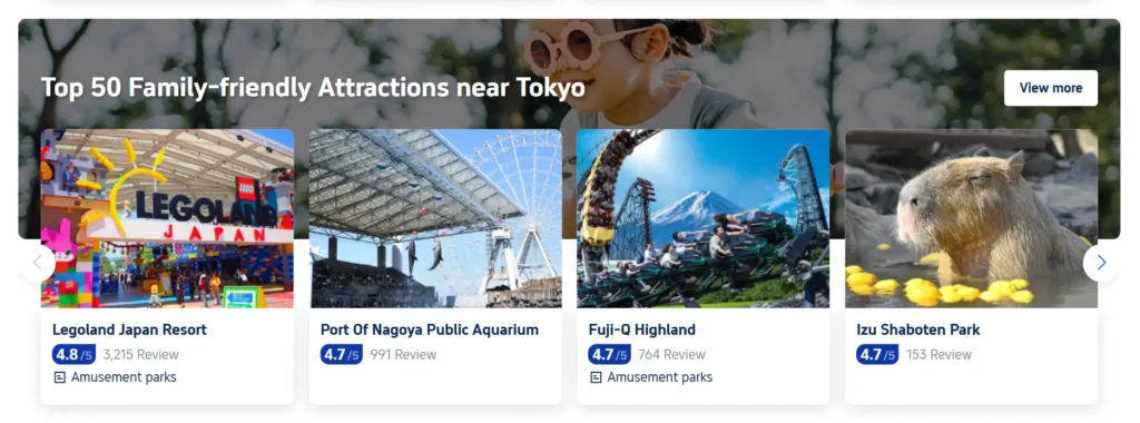 Top 50 Family-friendly Attractions near Tokyo