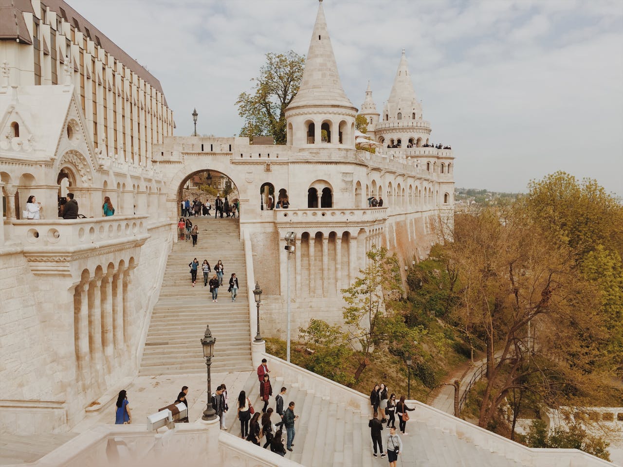 Tourists at a Castle in Budapest