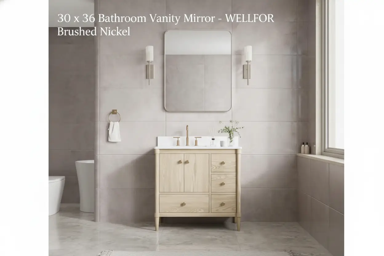 wellfor-30x36-bathroom-vanity-mirror-metal-framed-rectangular-brushed-nickel