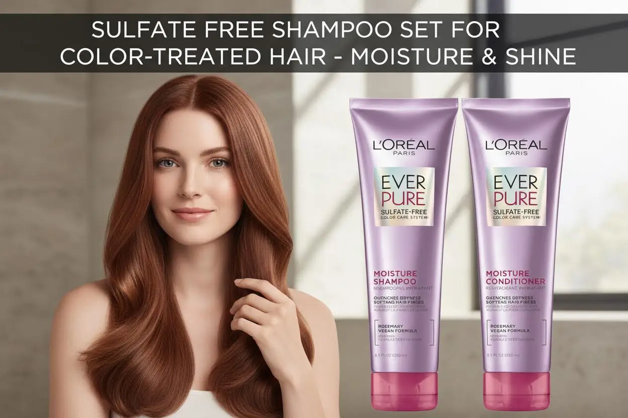 LOrealParisMoistureSulfateFreeShampooConditionerSetHairCareColorTreatedHairRosemaryBotanicalsEverPure1Kit