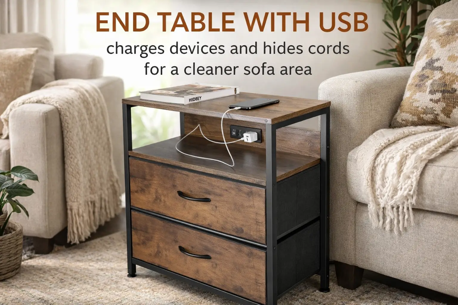 end_table_with_charging_station_usb_ports_rustic_nightstand_fabric_drawers_storage_shelf_sofa_bed_side_table_narrow_entryway_table_brown
