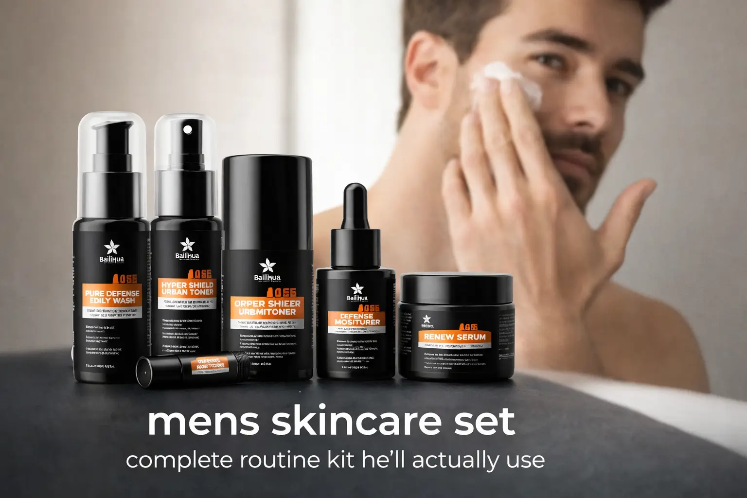 gift-for-men-skincare-set-niacinamide-ceramides-complete-routine-kit-face-cleanser-scrub-toner-serum-moisturizer-cream-lip-balm-christmas-valentines-day-gifts