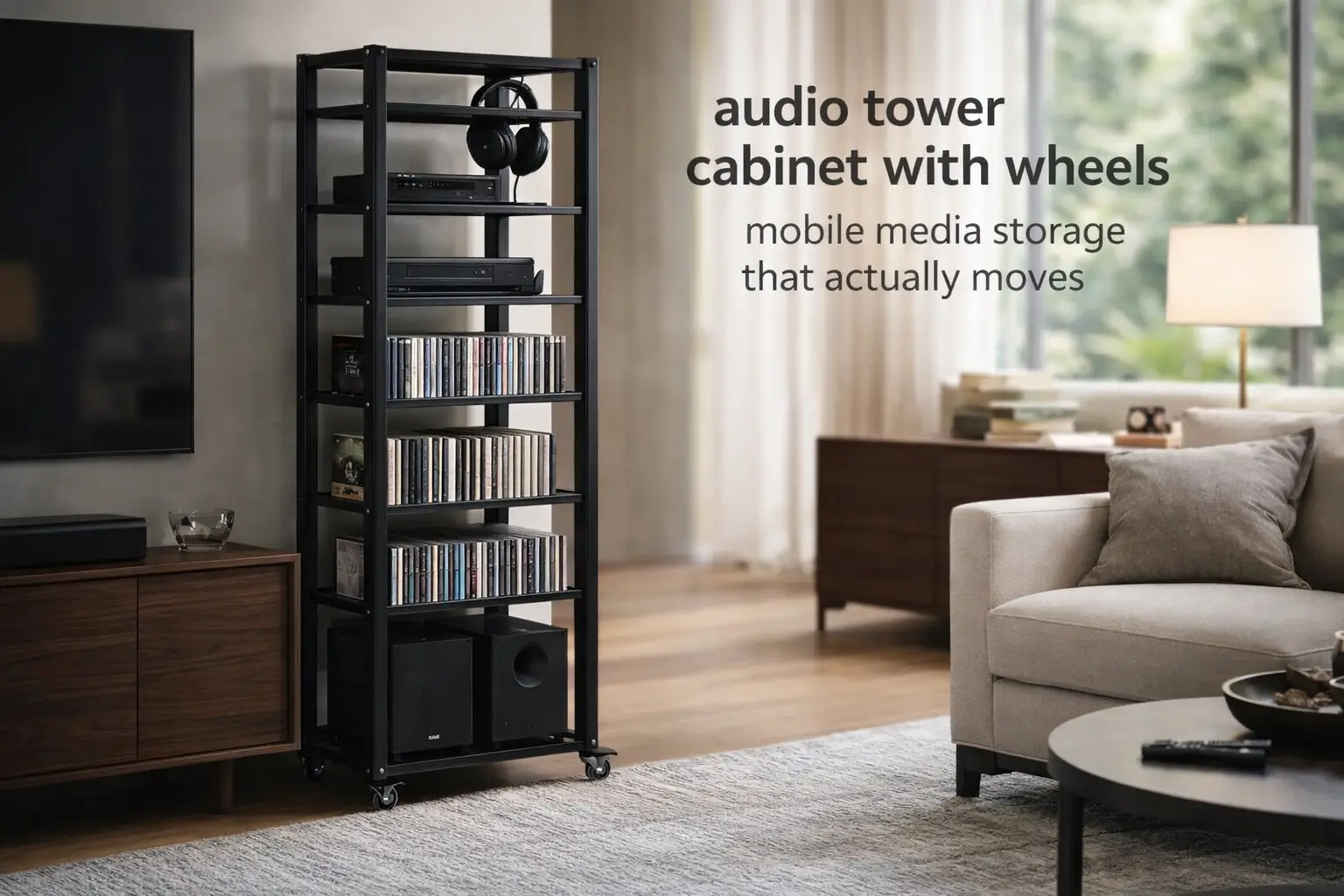 media_audio_tower_cabinet_height_adjustable_shelves_stereo_cabinet_shelf_rack_tower_with_wheels_for_living_room_gaming_room_musi