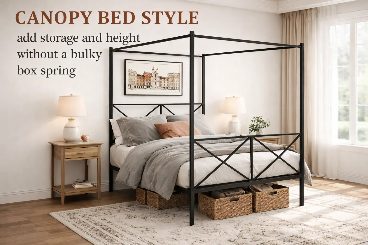 queen-canopy-bed-frame-metal-canopy-beds-4-poster-geometric-accented-headboard-footboard-no-box-spring-needed-underbed-storage-space